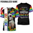 Custom Name Skull LGBT 3D Shirt Love Is Love In Rainbow Lesbian Shirt