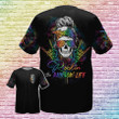 LGBT Rockin The Rainbow Life Skull 3D T Shirt For LGBT Community
