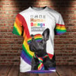 Rainbow Striped Shirt, Human Being 3D T Shirts For LGBT Community, Bisexual Shirts