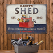 Personalized Shed Fixed Eventually Customized Vintage Metal Signs for Daddy