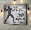 Football Father’s Day Gift, Customized Dad and Son Football, All Star team Canvas Wall Art