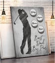 Best Dad by Par, Personalized Father Canvas for Golf Daddy Golf Lovers Wall Art