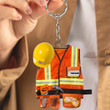 Personalized Construction Worker Acrylic Keychain for Worker