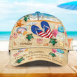 Customized Flip Flop Seashell Beach 3D Baseball Cap for Summer Holiday, Flip Flop Hat for Her