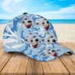 Custom Photo Dog Floral Hawaiian Beach Hat, Dog Flowers Pattern Summer Hats for Dog Lovers