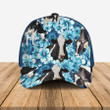 Holstein Blue Hibiscus Flowers Hawaiian Holstein Summer Hats, Holstein 3D Cap for Lovers