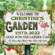 Personalized Bee Garden Sign, Welcome to my Garden Metal Sign, Hummingbird, Butterfly, Flamingo Garden Sign