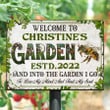 Personalized Bee Garden Sign, Welcome to my Garden Metal Sign, Hummingbird, Butterfly, Flamingo Garden Sign