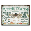 Personalized Vegetable Garden Sign, Pumpkin Floral Art Vintage Metal Sign for Fall
