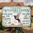 Personalized Vegetable Garden Sign, Pumpkin Floral Art Vintage Metal Sign for Fall
