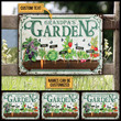 Personalized Funny Grandpa's Garden Vegetables Customized Vintage Metal Signs with Grandkids Names