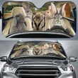 Rabbits Family Car Sunshade for Rabbit Lovers Car Protective Sunshade