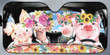 Sunflowers Pigs Driving Car Sunshade for Pig Lovers