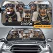 Personalized Rottweiler Family Car Sunshade for Rottweiler Lovers Car Protective Sunshade