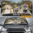 Personalized Schnauzers Family Car Sunshade for Schnauzers Lovers Car Protective Sunshade