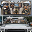 Rottweiler Family Car Sunshade for Rottweiler Lovers Car Protective Sunshade