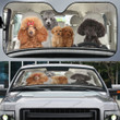 Toy Poodle Family Car Sunshade for Toy Poodle Lovers Car Protective Sunshade