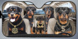 Rottweiler Family Car Sunshade for Rottweiler Lovers Car Protective Sunshade
