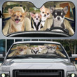 Chihuahua Dog Family Car Sunshade for Chihuahua Lovers Car Protective Sunshade