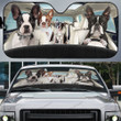 Boston Terrier Family Car Sunshade for Boston Terrier Lovers Car Protective Sunshade