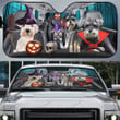 Halloween Version Schnauzers Family Car Sunshade, Schnauzers Witches