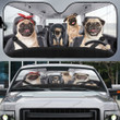 Funny Pugs Family Car Sunshade for Pugs Lovers Car Protective Sunshade