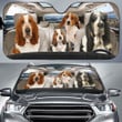 Basset Hound Family Car Sunshade for Basset Hound Lovers Car Protective Sunshade