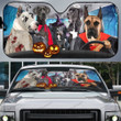Halloween Version Boxers Family Car Sunshade for Boxers Lovers Car Protective Sunshade