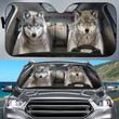 Funny Wolves Couple Car Sunshade for Wolves Lovers