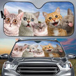 Funny Kitties Face Auto Sunshade Cats Make Me Happy Human Makes My Head Heart Windshield