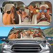 Red Angus Cattle Driving Car Windshield Sunshade, Cattle Car Sunshade