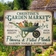 Personalized Garden Market Customized Vintage Metal Signs, Flowers and Potted Plant Metal Sign