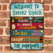 Smoke Shack Welcome Sign, Proudly Serving Whatever Custom Vintage Metal Signs