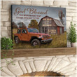 Personalized Wedding Anniversary Gifts God Blessed The Broken Road Barn and Jeep Wall Art for Jeep Couple