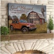 Motorcycle Customized Wedding Anniversary Gifts, God Blessed The Broken Road Barn and Vintage Motorcycle Wall Art