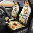 Floral School Bus Premium Custom Car Seat Covers Decor Protector