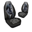 Get In Sit Down Shut Up Hold On - Horse Car Seat Covers With Leather Pattern Print Universal Fit Set 2