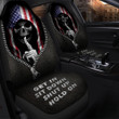 Skull Flag America Car Seat Covers With Leather Pattern Print Universal Fit Set 2