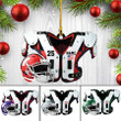 Personalized NFL American Football Shoulder Pads And Helmet Hanging Ornament Flat Acrylic for Football Players