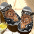 Personalized Poodle Zipper Leather Pattern Crocs Clog Shoes for Dog Mom, Dog Dad