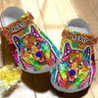 Personalized Shiba Inu with Purple Flowers Crocs Clog Shoes for Shiba Inu Lovers