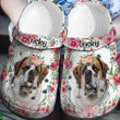 Personalized Saint Bernard Colorful Crocs Clog Shoes for Dog Mom, Dog Dad