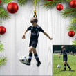 Custom Photo Soccer Christmas Ornament for Son, World Cup 2022 Soccer Acrylic Ornament for Son