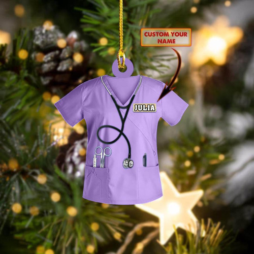 Personalized Nurse Ornament, Costume Color can be changed