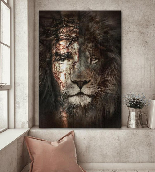 Jesus And Lion - The perfect combination Canvas, Jesus Painting, Jesus Wall Art Canvas