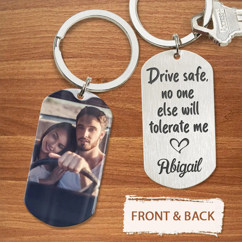 No One Esle Will Tolerate Me, Custom Couple Keychain for Boyfriend Driver
