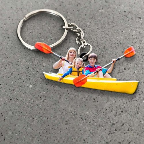 Kayak Personalized Flat Acrylic Keychain, Custom Photo for Kayak Lovers
