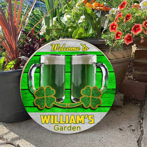 Beer Wood Sign St Patrick's Day Party in Garden, Backyard Bar, Patio Sign for Holiday