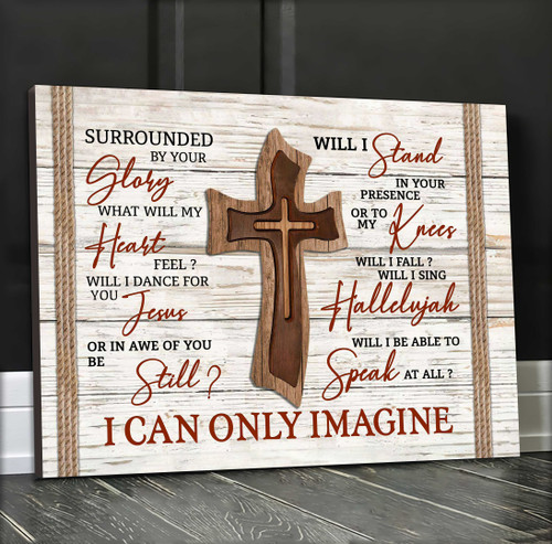Christian Wall Art Wooden Cross, I Can Only Imagine Wall Art Canvas Cross Jesus Painting