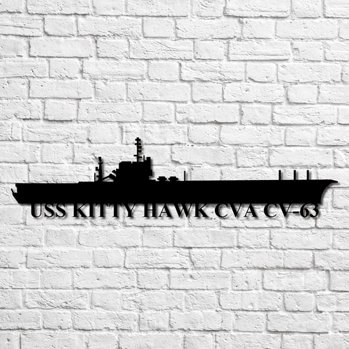 USS Kitty Hawk Metal Wall Art, USS Kitty Hawk Cut Metal Sign for Living Room in Veterans Day, Father's Day
